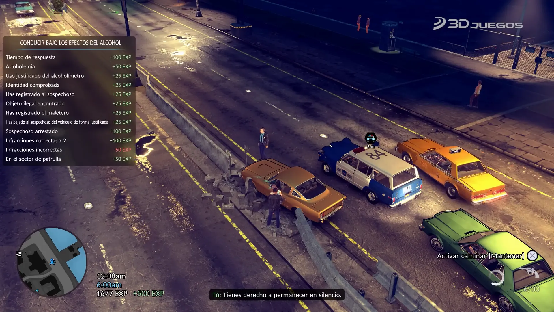 Sistema de puntos de experiencia tras una detención