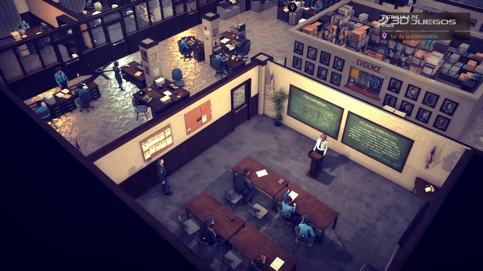 Opciones de patrulla en la comisaría