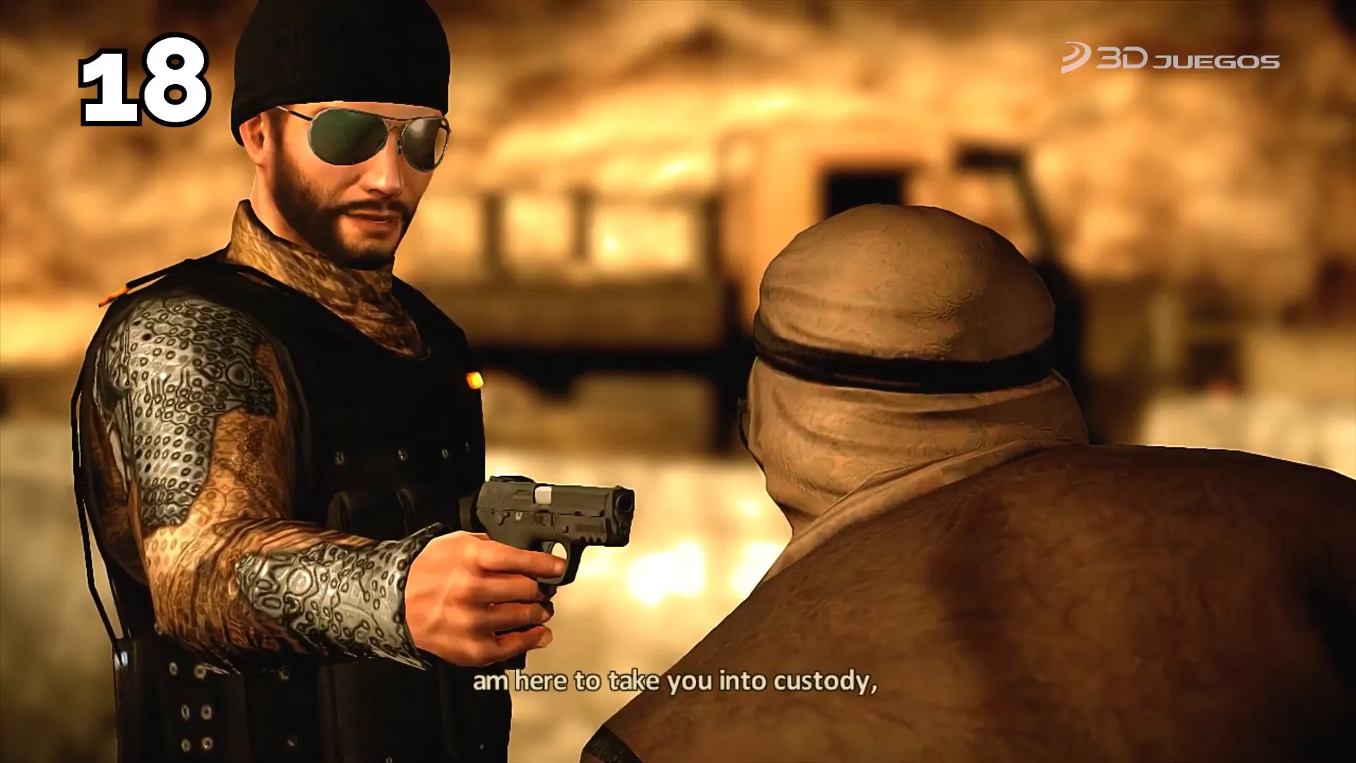 Gameplay de Alpha Protocol mostrando diálogo y decisiones