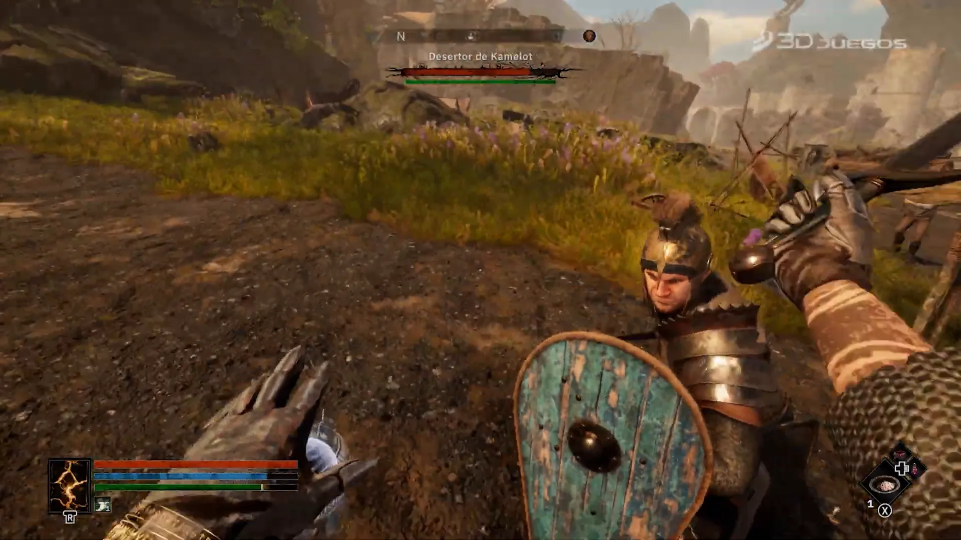 Combate dinámico con armas a dos manos y magia