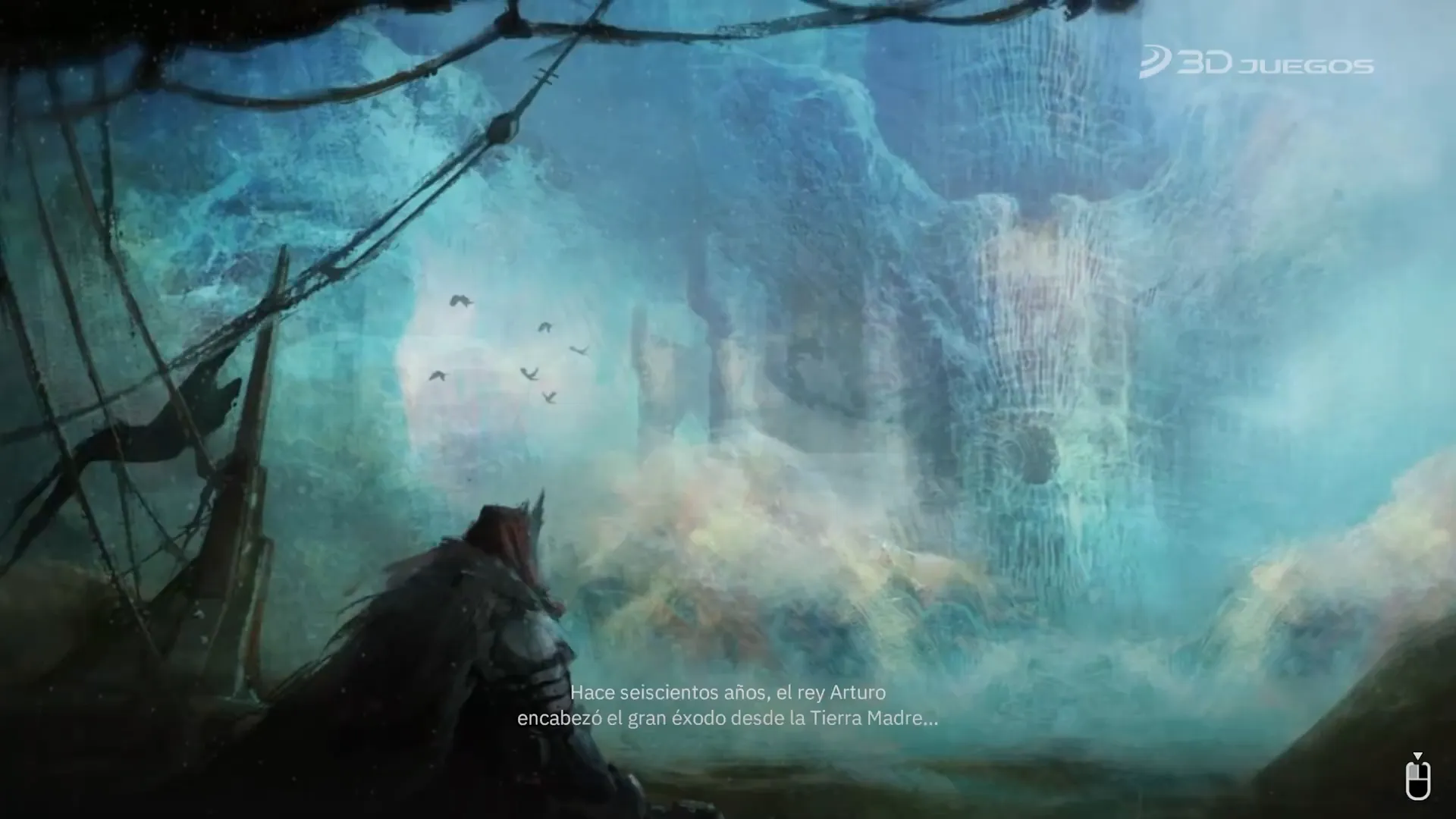 Inicio del juego en un ambiente frío y húmedo con personaje personalizable