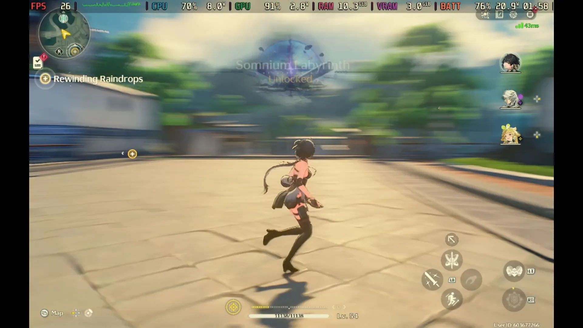 Pantalla de inicio de Wuthering Waves en Steam Deck mostrando la jugabilidad oficial