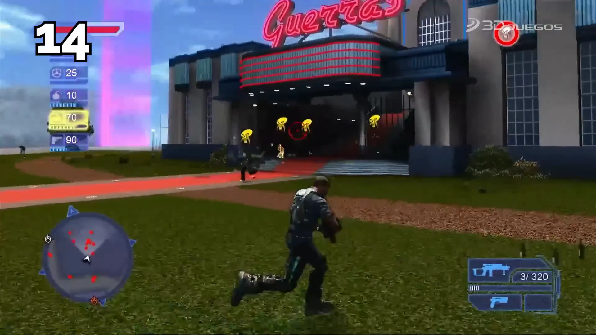 Gameplay de Crackdown mostrando destrucción y acción en mundo abierto