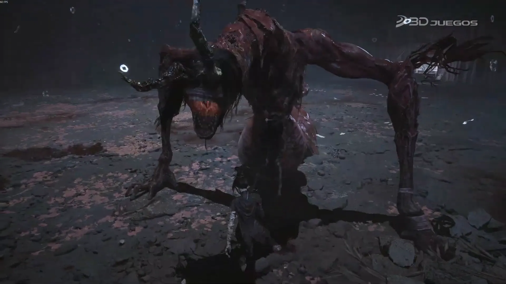 Personaje derribado recibiendo ataques durante la animación de levantarse