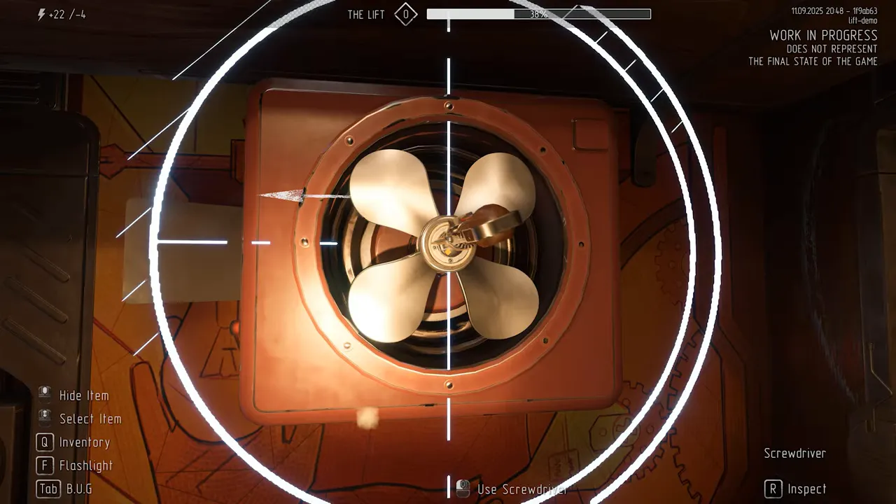 Interacción con circuitos y componentes para reparar una máquina en The Lift