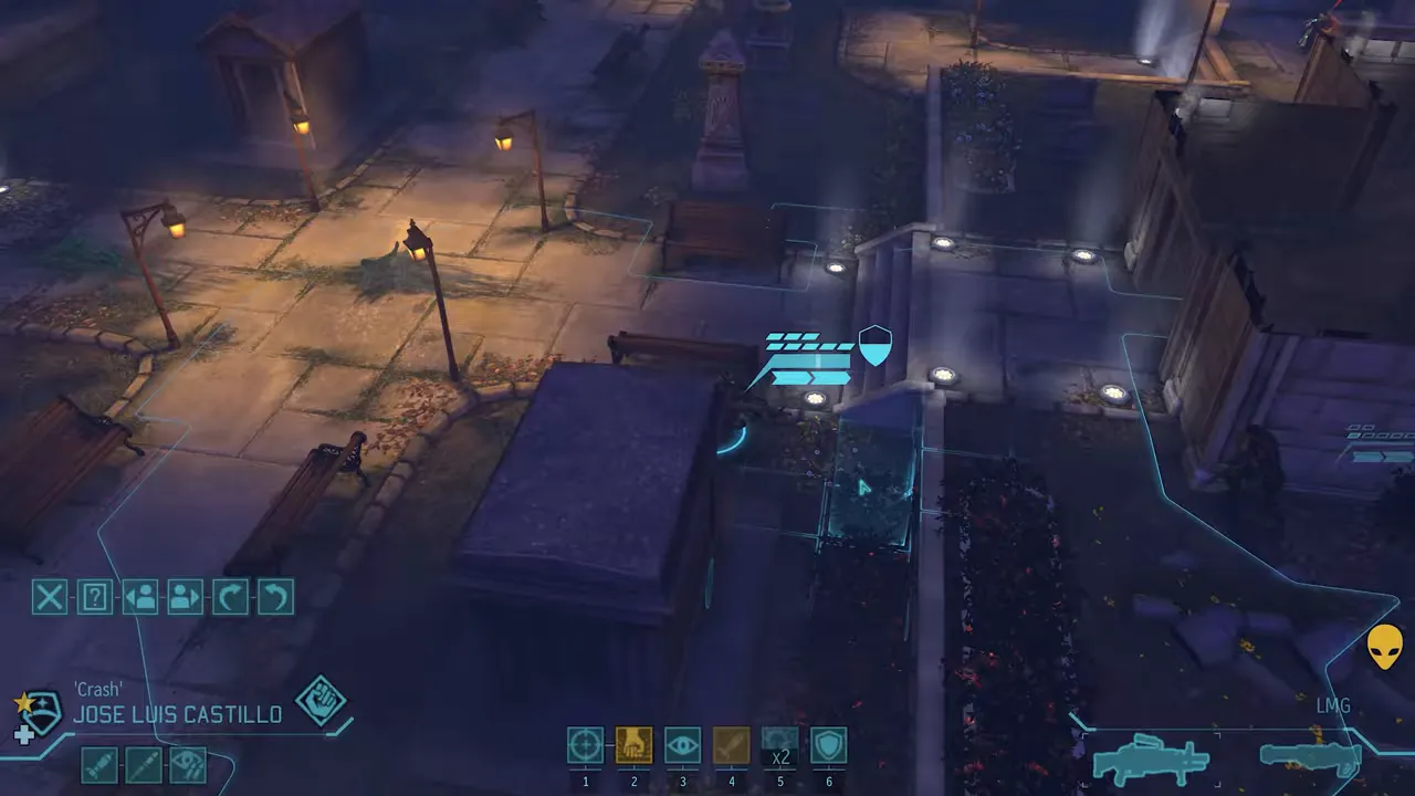 Vista de XCOM con cobertura destructible y niveles verticales