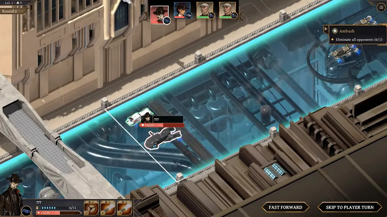 Ejemplo de peligro ambiental en el mapa de combate con vehículos rodeando un peligro